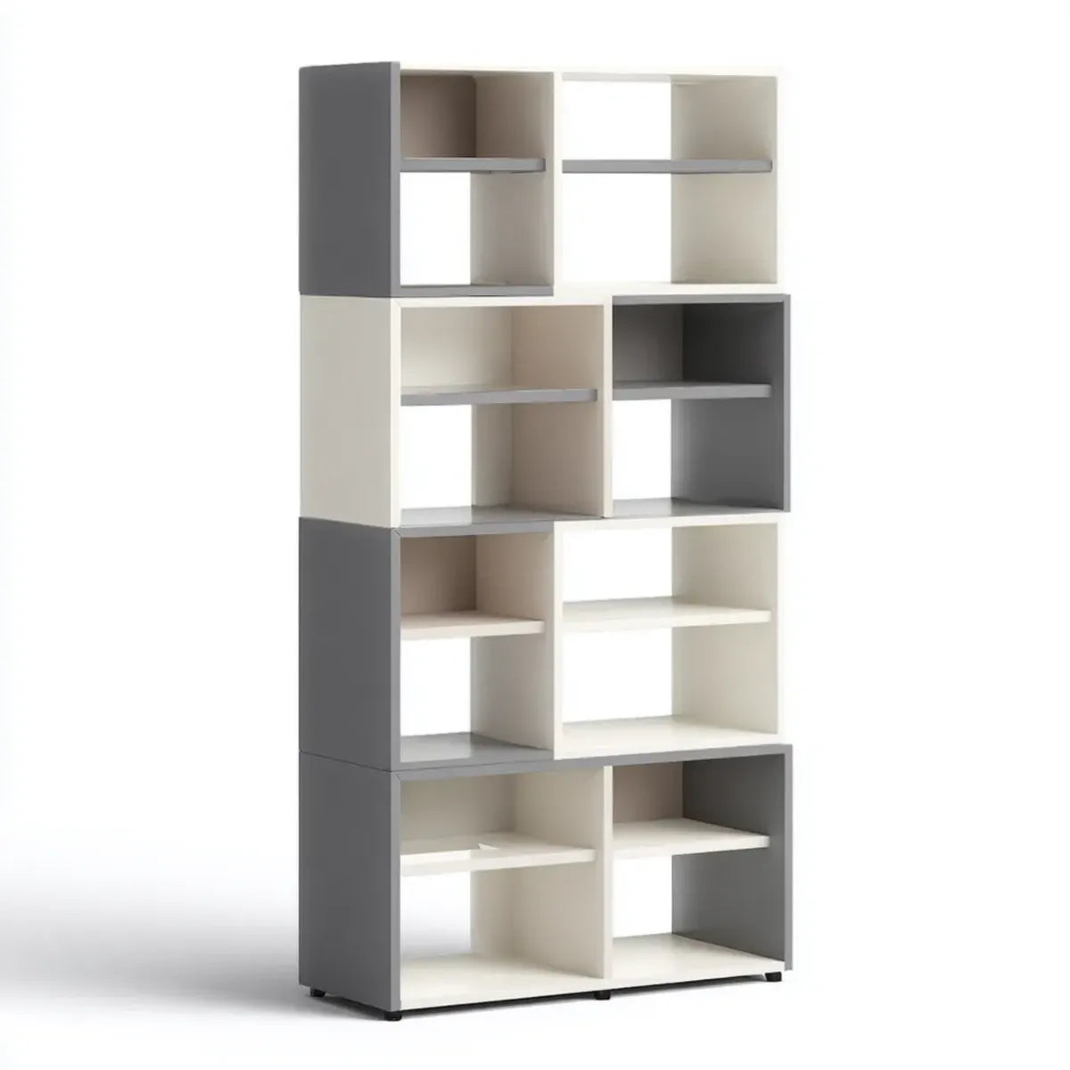 Regał, Półki z książkami szaro-białe 80 x 30 x 200 cm w panelu truciolare