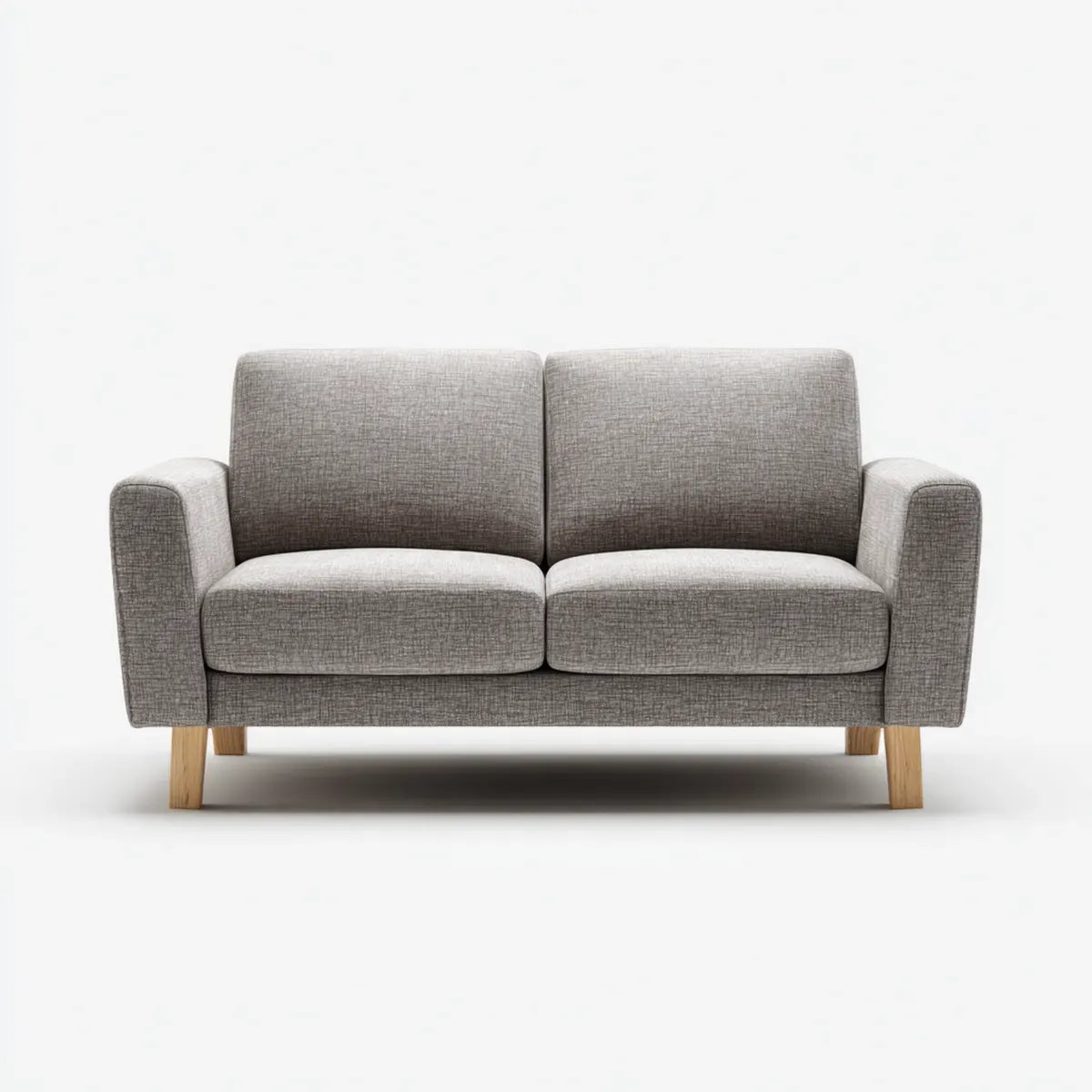 Sofa 2 umieszcza szary 160 x 85 cm w poliestrze z litymi nogami z drewna, 160 x 85 x 85 cm