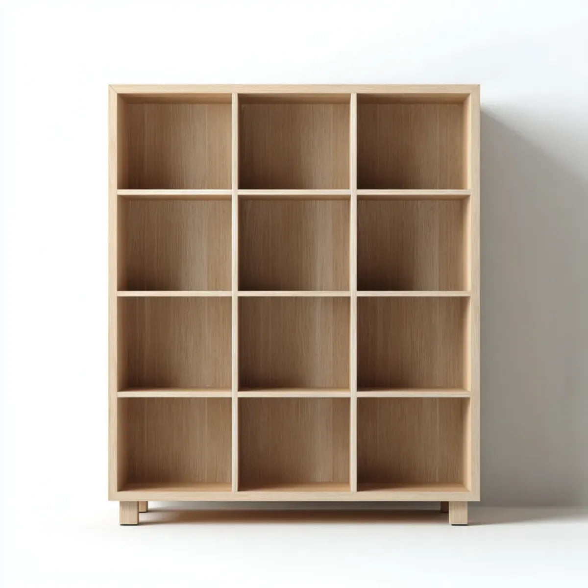 Regał, 12-pokojowa, lekka biblioteczka z dębu 120 x 30 x 160 cm w prostokątnym fornirowanym MDF
