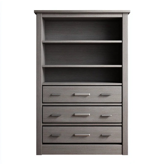 Regał, Łóżka z 3 szufladami szarymi 90 x 40 x 180 cm w prostokątnym MDF