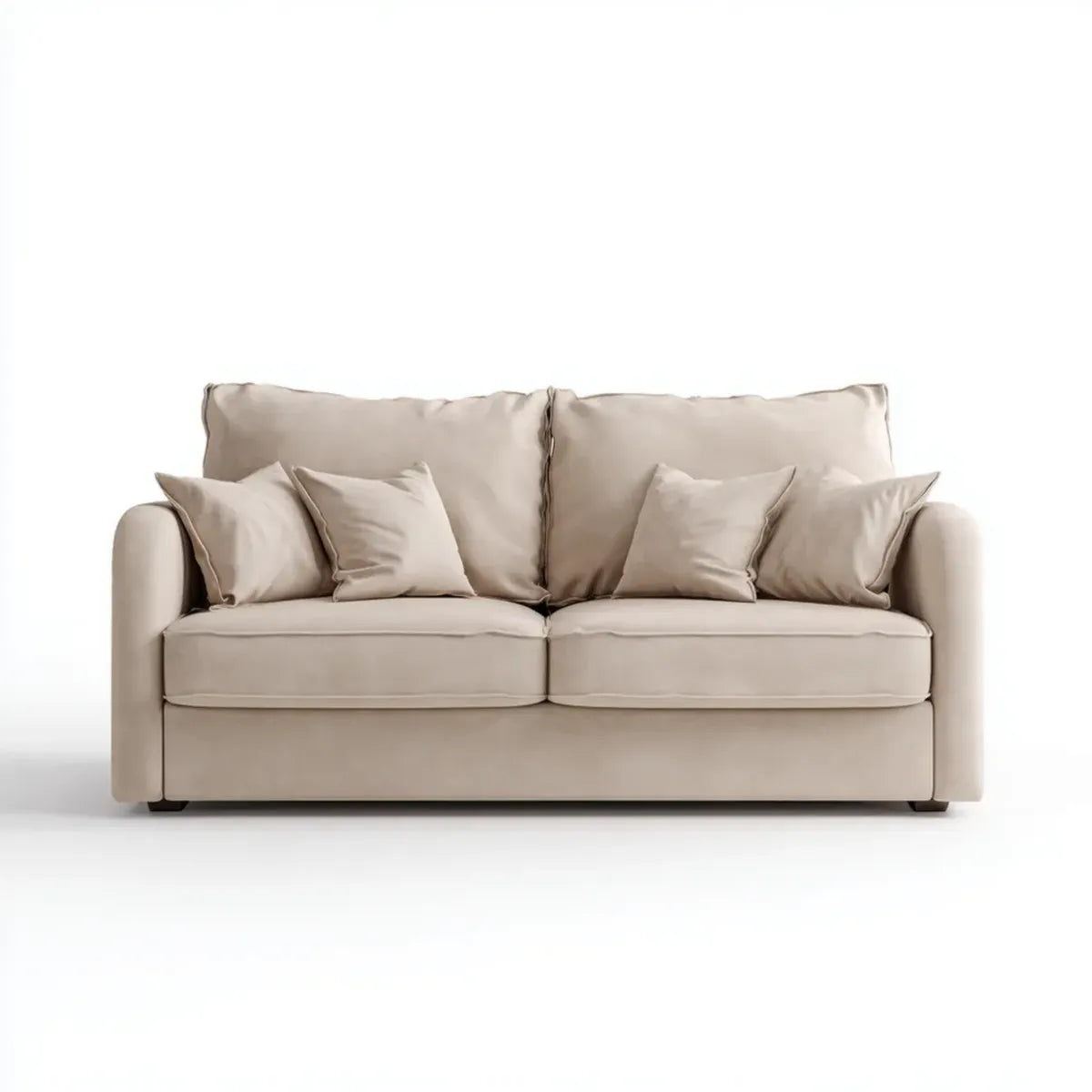 Sofa, 2-fotelowa kanapa beżowa 180 x 90 x 85 cm poliester prostokątna
