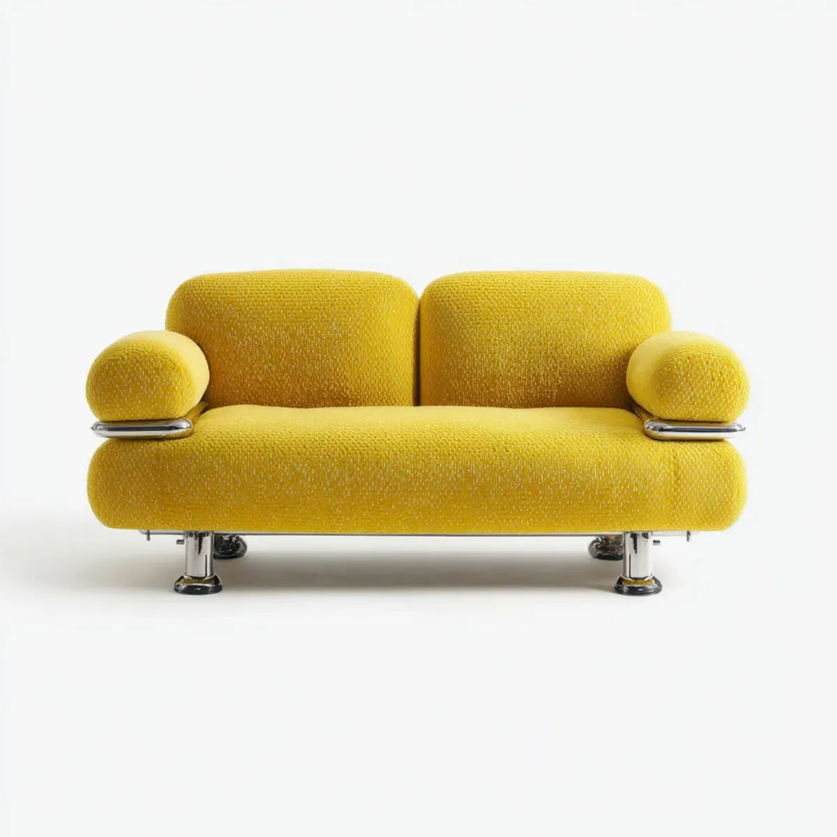 Sofa 2 żółte prostokątne poliestrowe fotele 160 x 85 x 82 cm