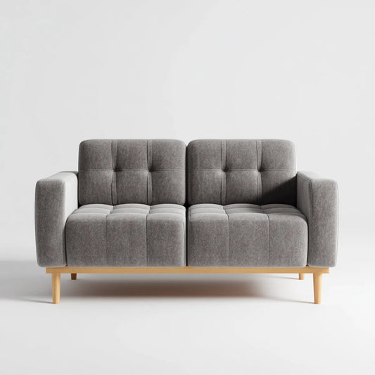 Sofa 2 umieszcza szary 160 x 85 x 84 cm w poliestrze o prostokątnej wielowarstwowej strukturze