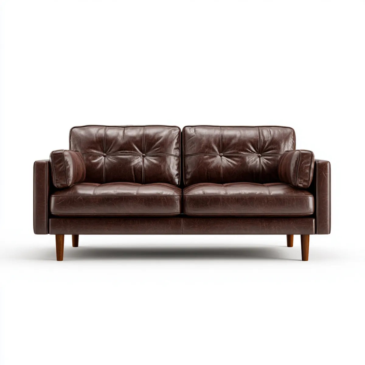 Sofa 2 brązowe siedzenia ze skóry PU 160 x 85 x 84 cm prostokątne