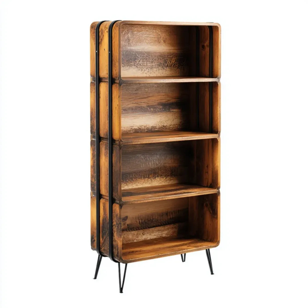 Regał, Łóżka z 4 półkami z litego brązowego drewna mango 60 x 35 x 160 cm prostokątny