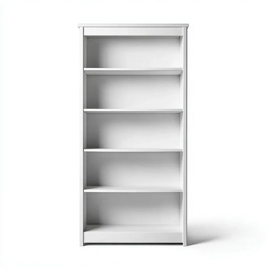 Regał, 5 półek biała biblioteczka 80 x 30 x 200 cm w prostokątnym MDF