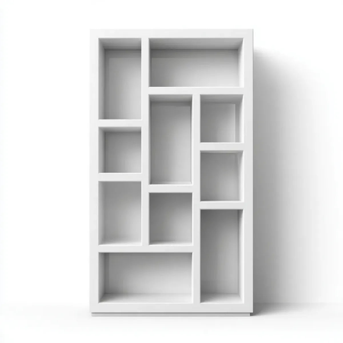 Regał, Walizka ścienna 80 x 24 x 180 cm w prostokątnym MDF z 10 pokojami