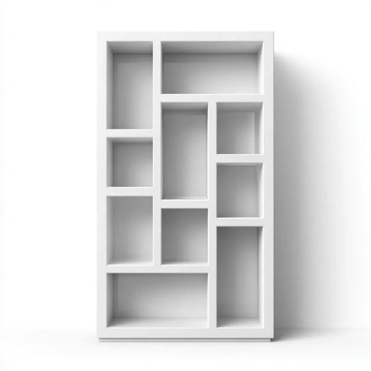 Regał, Walizka ścienna 80 x 24 x 180 cm w prostokątnym MDF z 10 pokojami