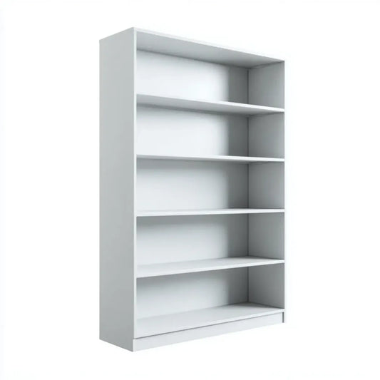 Regał, 5 półek biała biblioteczka 80 x 30 x 180 cm w prostokątnej płycie wiórowej