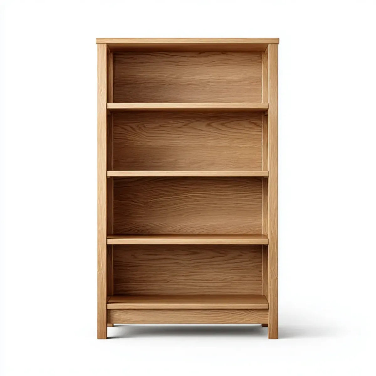 Regał, Biblioteka 4 poziomy naturalnego dębu w litych prostokątnych dębach 80 x 30 x 180 cm
