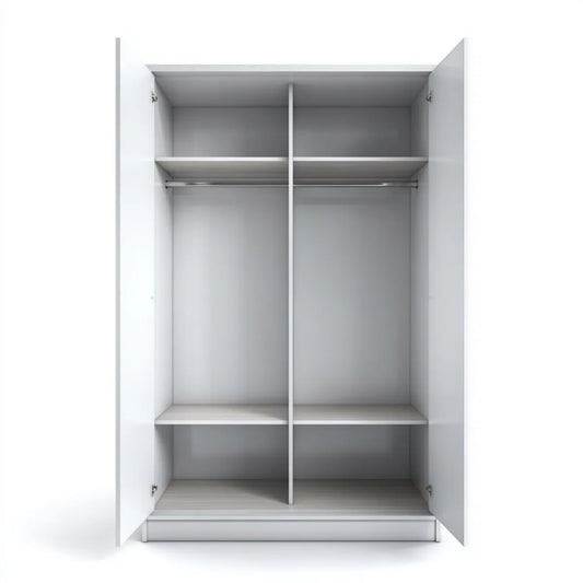Szafa 2-drzwi biały 80 x 52 x 180 cm prostokątna płyta wiórowa