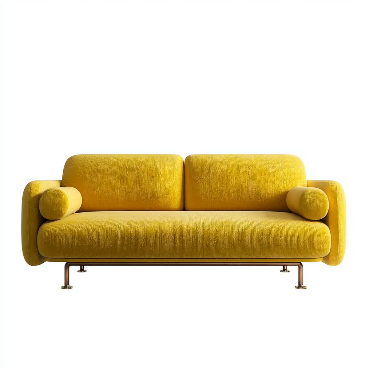 Sofa 2 umieszcza żółty poliester prostokątna kształt 180 x 90 x 85 cm